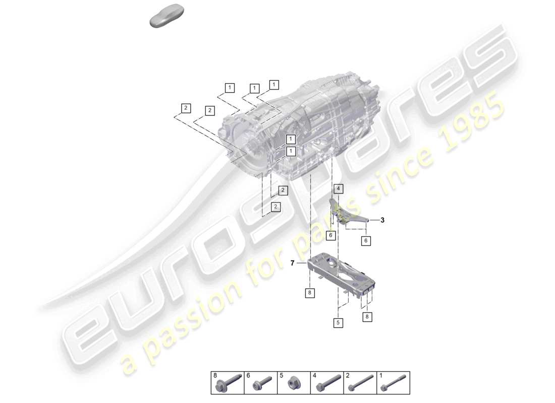 porsche 2025 (panamera 976) parti di montaggio per motore e trasmissione schema delle parti del supporto della trasmissione