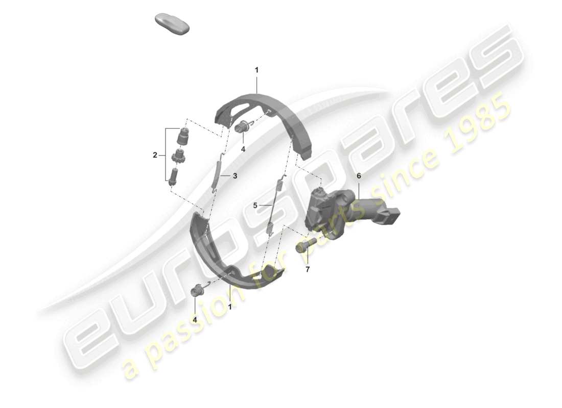 porsche 2020 (taycan 9j1-1) schema delle parti del freno di stazionamento