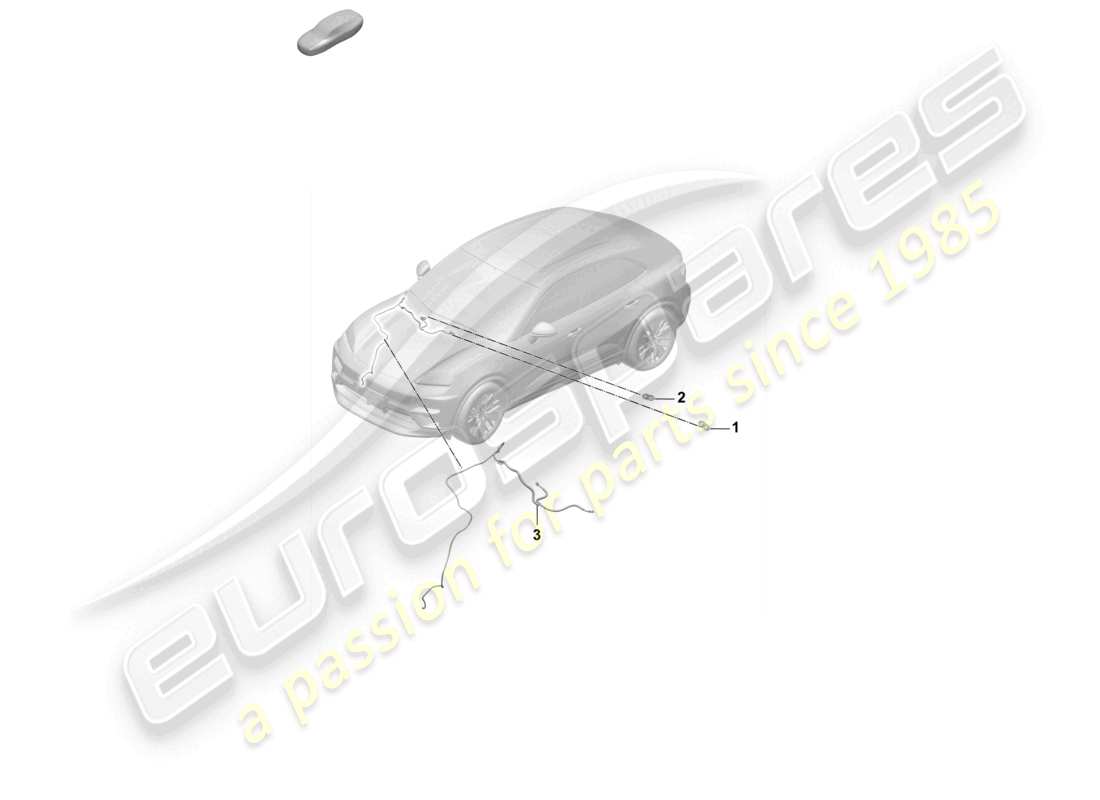 porsche 2025 (macan-e) schema delle parti del getto d'acqua anteriore del tubo flessibile