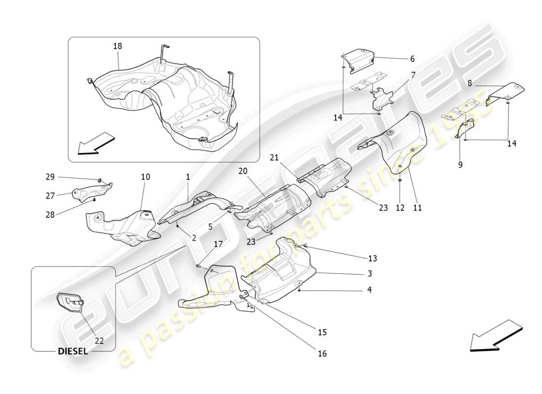 maserati levante zenga (2020) pannelli termoisolanti schema particolare