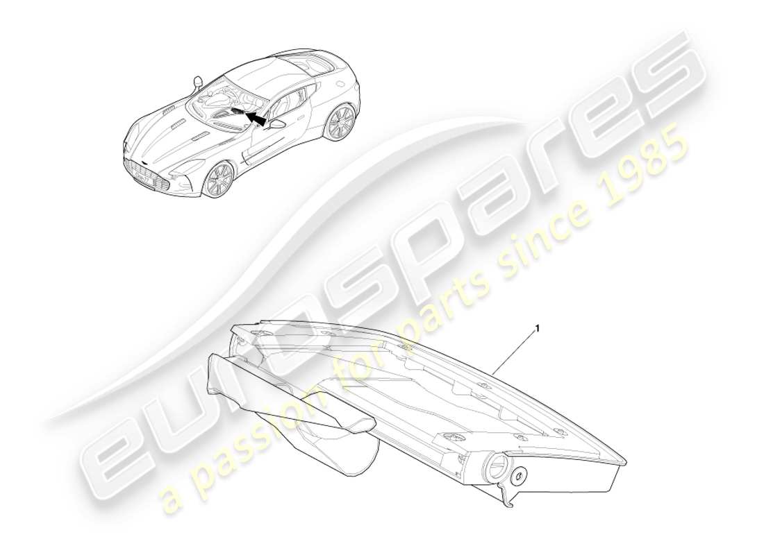 aston martin one-77 (2011) diagramma delle parti del display di navigazione