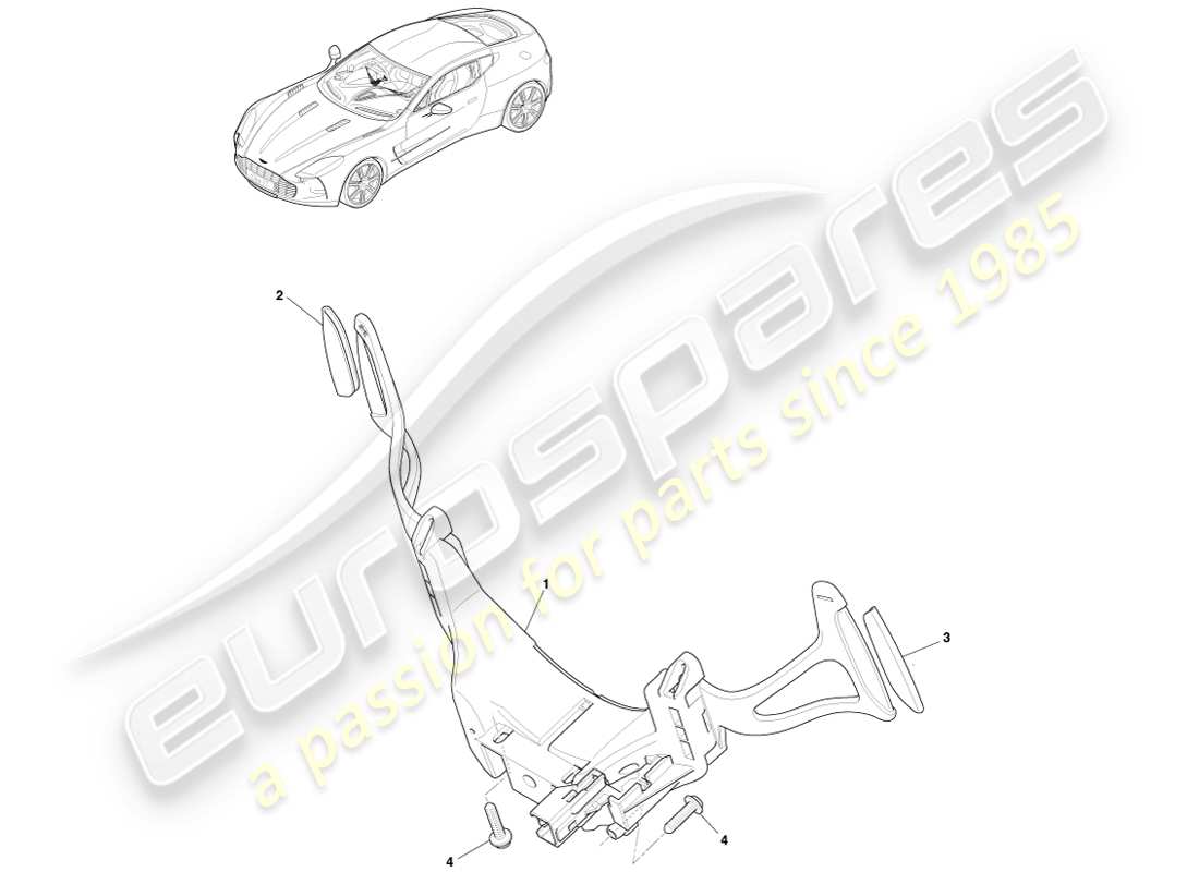 aston martin one-77 (2011) diagramma delle parti del cambio al volante