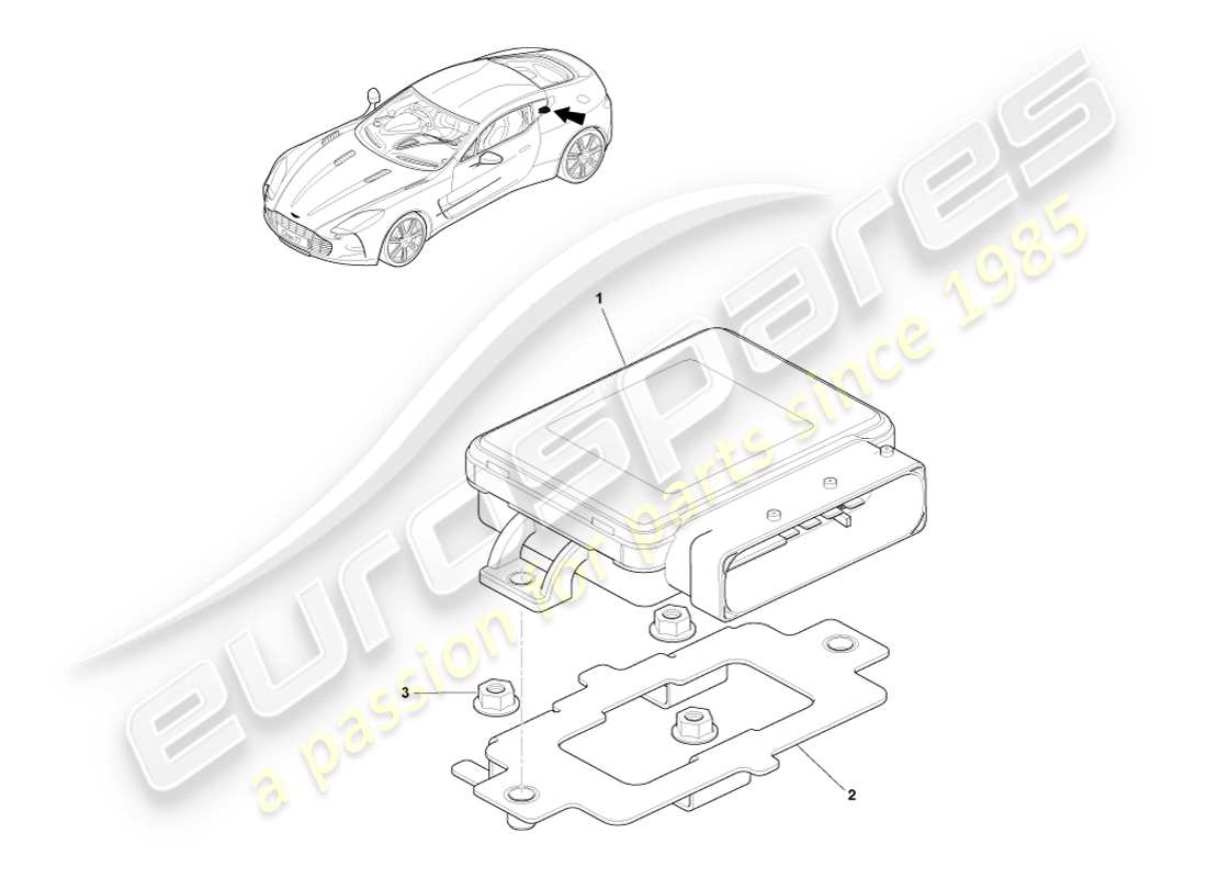 aston martin one-77 (2011) modulo freno di stazionamento diagramma delle parti