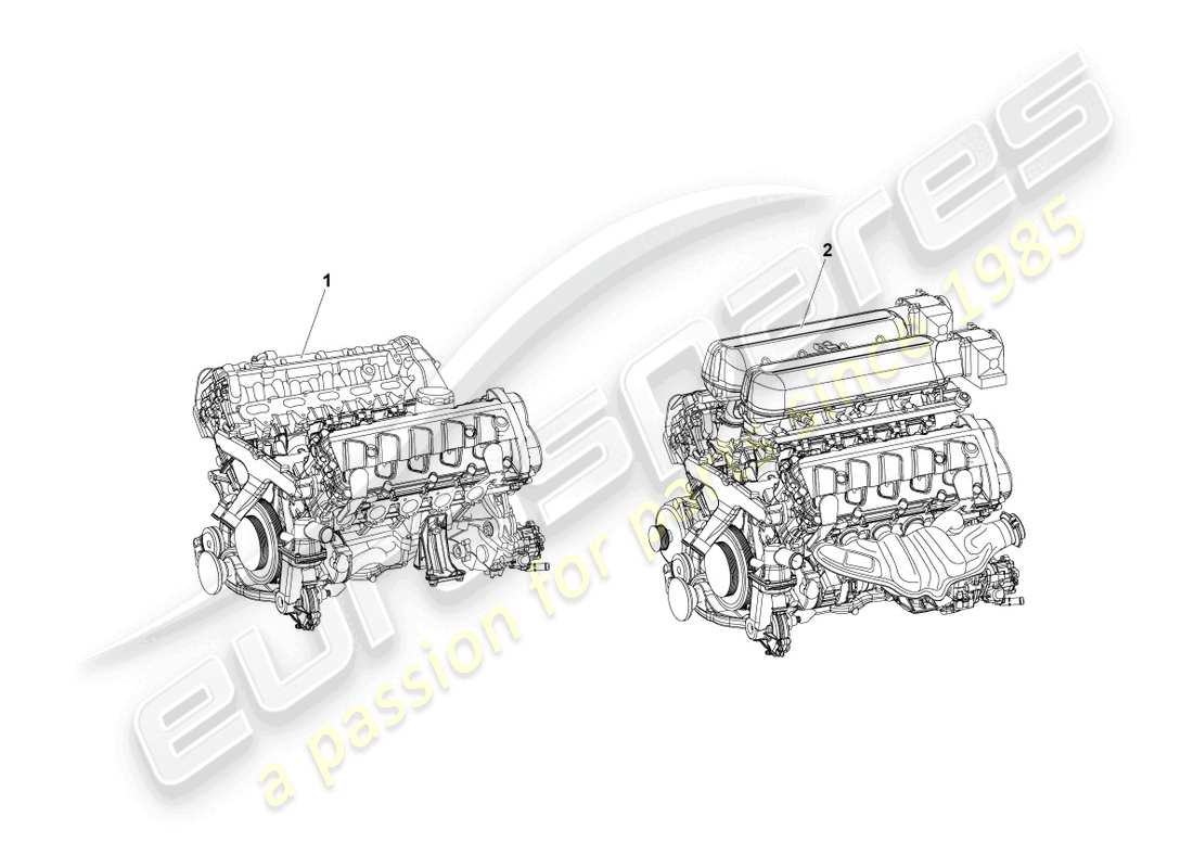 lamborghini lp550-2 coupe (2014) schema delle parti del motore base