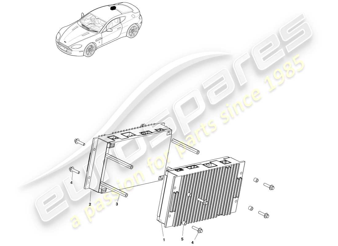 aston martin v8 vantage (2007) amplificatori premium, diagramma delle parti coupé
