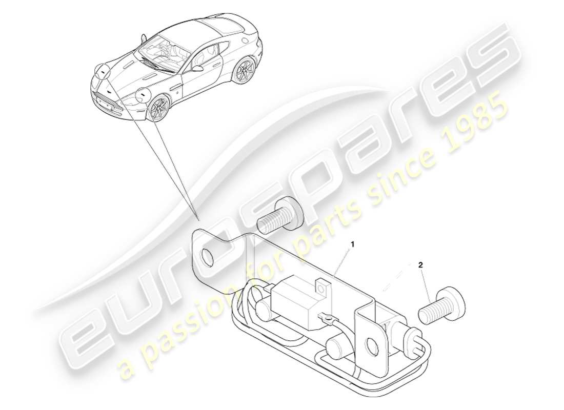 aston martin v8 vantage (2005) diagramma delle parti del resistore dell'indicatore direzionale
