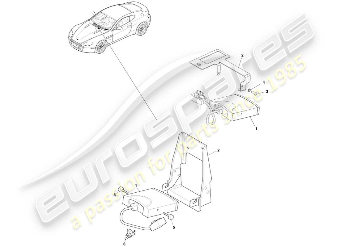 aston martin v8 vantage (2005) diagramma delle parti del modulo pressione pneumatici