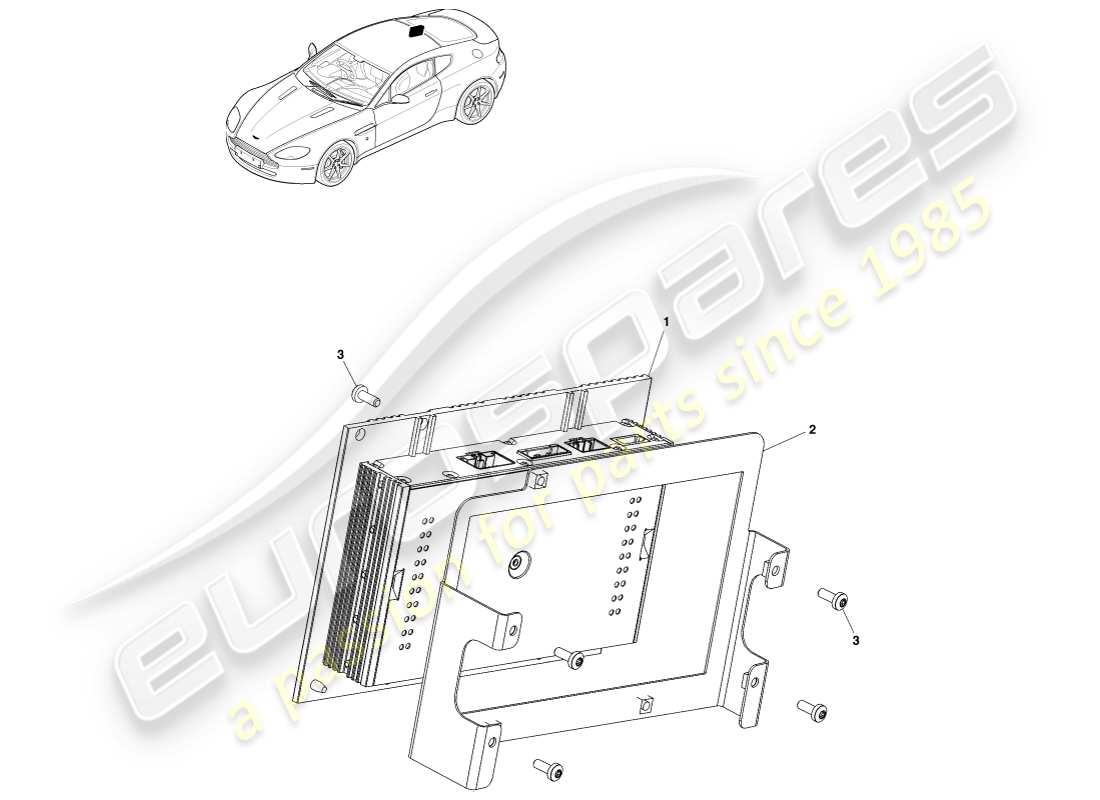aston martin v8 vantage (2007) amplificatore, diagramma delle parti del coupé