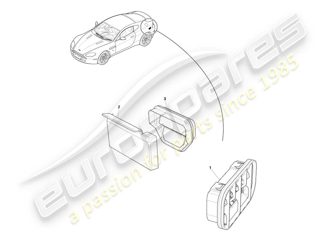 aston martin v8 vantage (2005) diagramma delle parti dei componenti di estrazione dell'aria