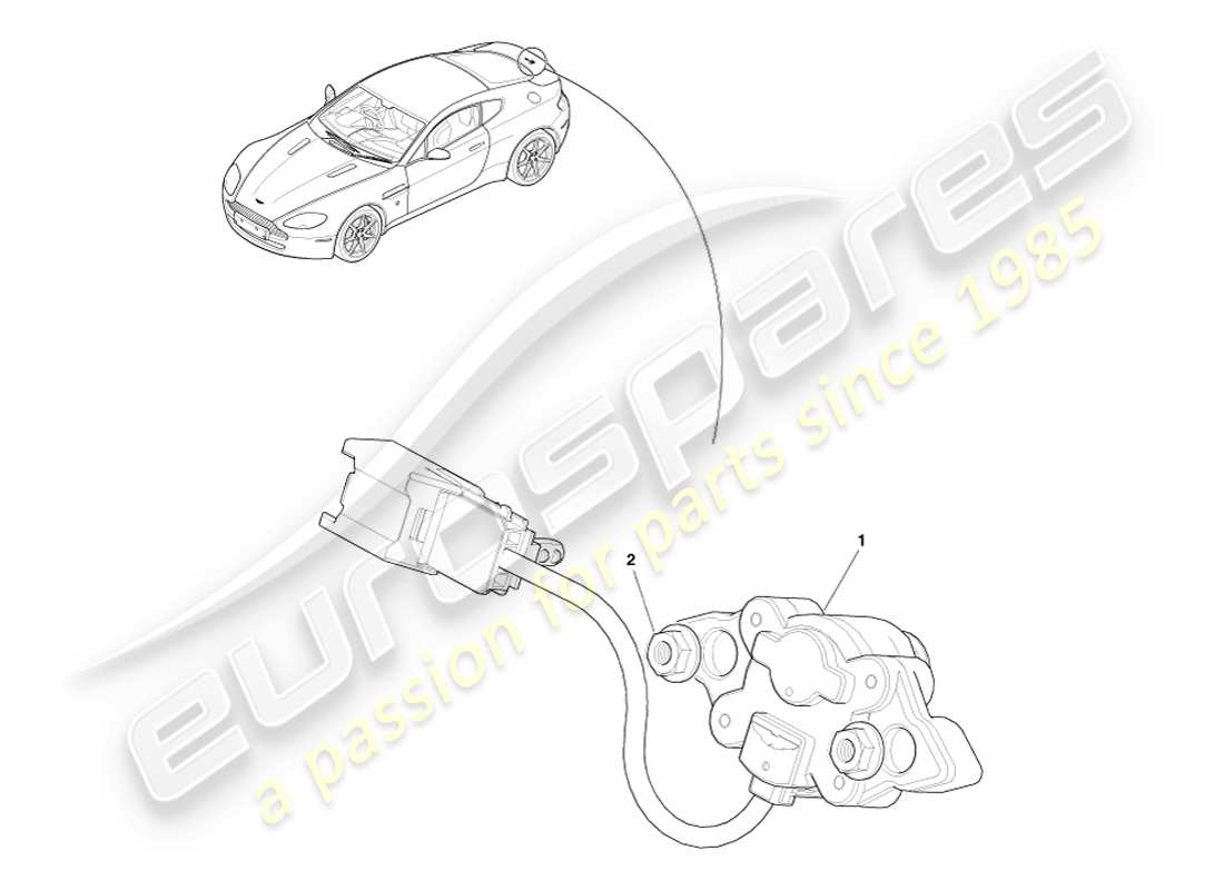 aston martin v8 vantage (2005) diagramma della parte di rilascio del portellone posteriore