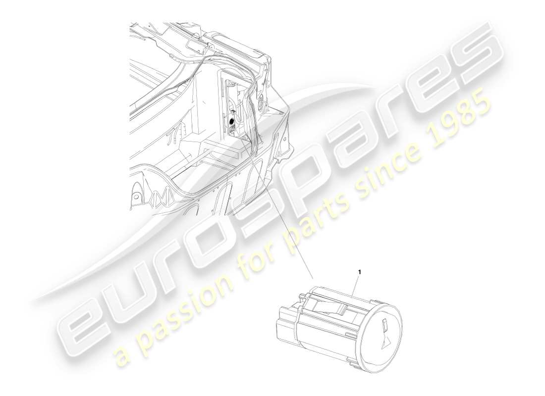 aston martin v8 vantage (2007) diagramma delle parti dell'interruttore di spegnimento della batteria