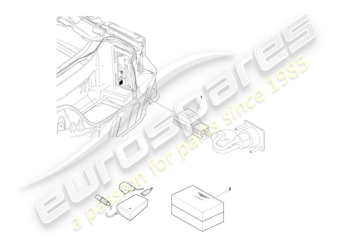 aston martin v8 vantage (2007) diagramma delle parti del kit condizionatore batteria