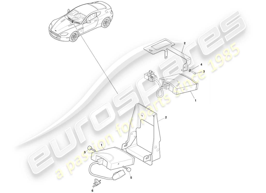 aston martin v8 vantage (2007) diagramma delle parti del modulo pressione pneumatici