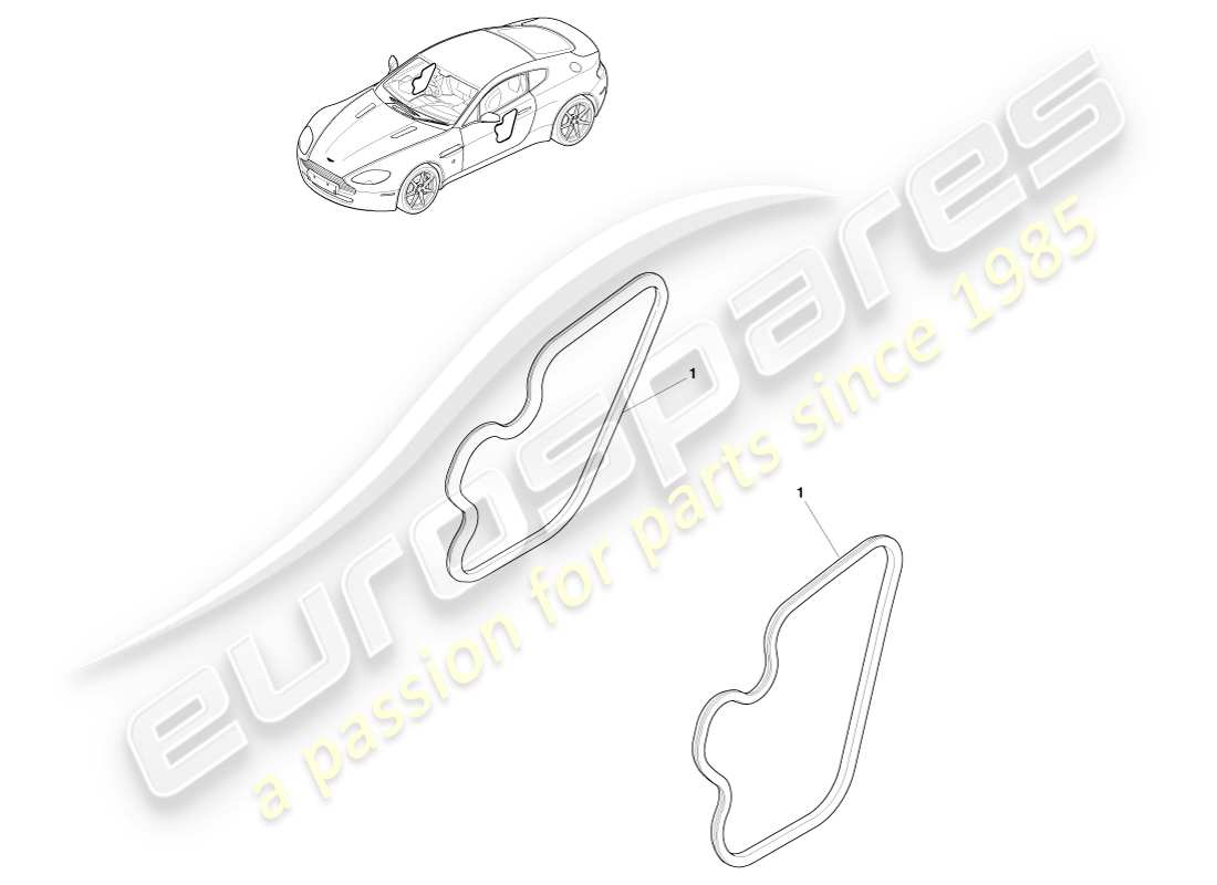 aston martin v8 vantage (2005) diagramma delle parti di watershields