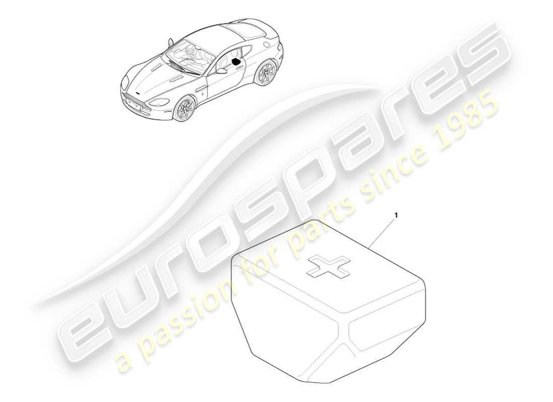 aston martin v8 vantage (2005) diagramma delle parti del kit di pronto soccorso