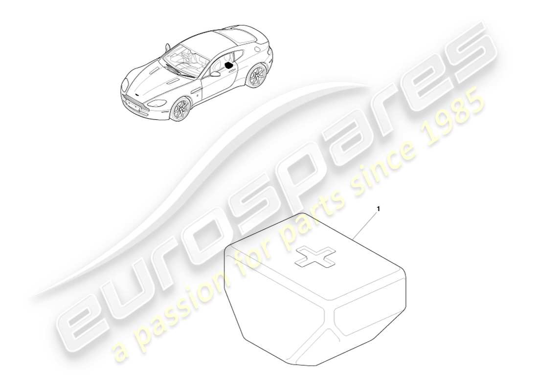 aston martin v8 vantage (2007) diagramma delle parti del kit di pronto soccorso