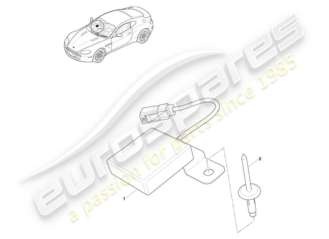 aston martin v8 vantage (2007) antenna wi-fi, diagramma delle parti 16my