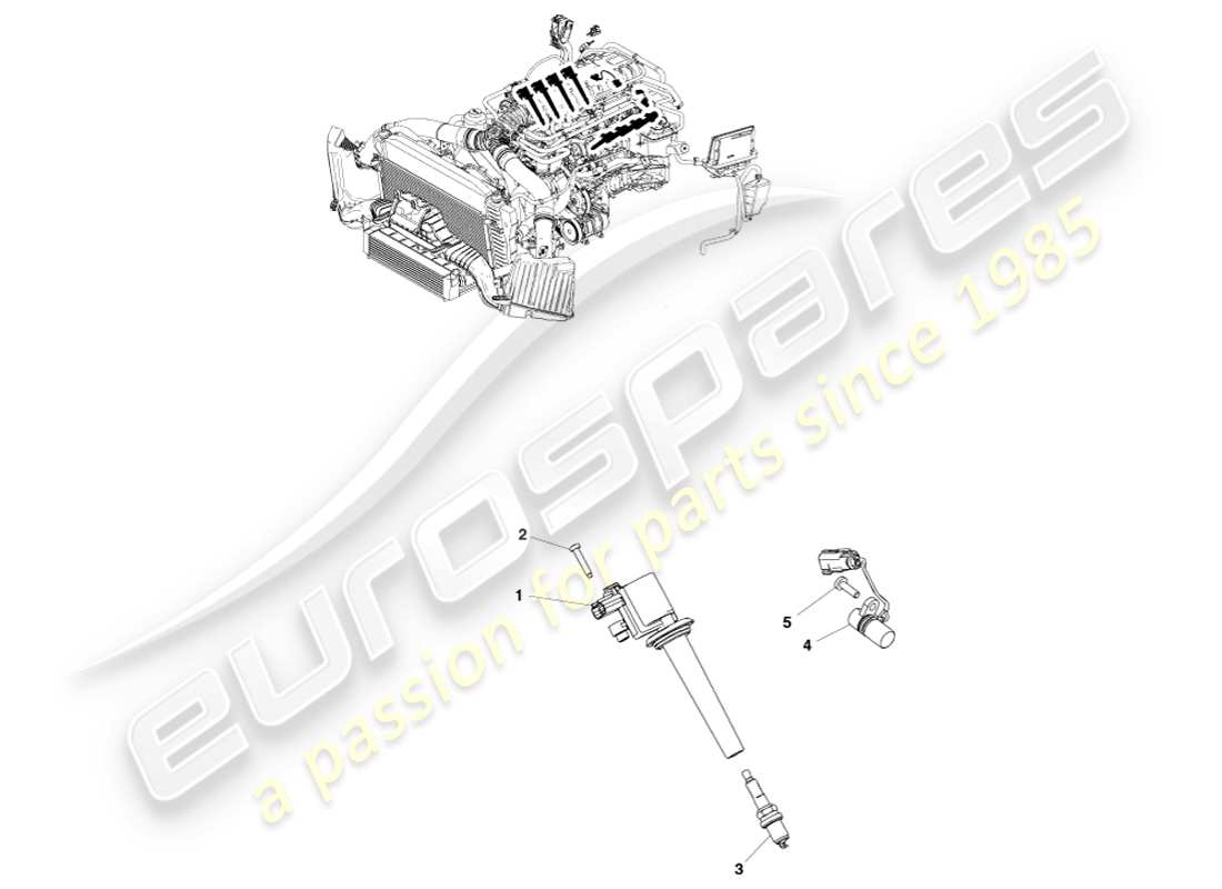 aston martin v8 vantage (2005) diagramma della parte di accensione