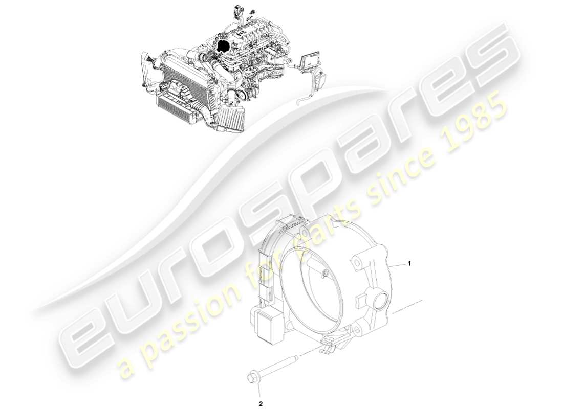 aston martin v8 vantage (2005) diagramma delle parti del controllo dell'acceleratore