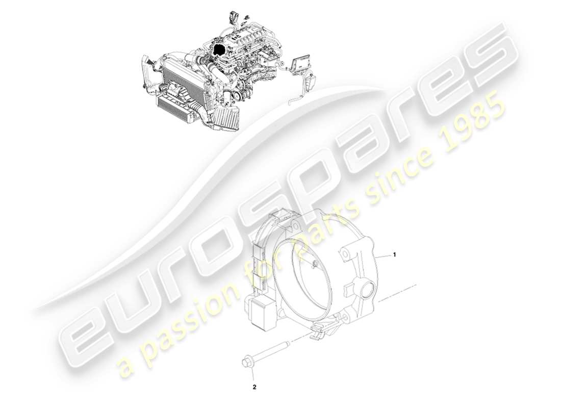 aston martin v8 vantage (2007) diagramma delle parti del controllo dell'acceleratore