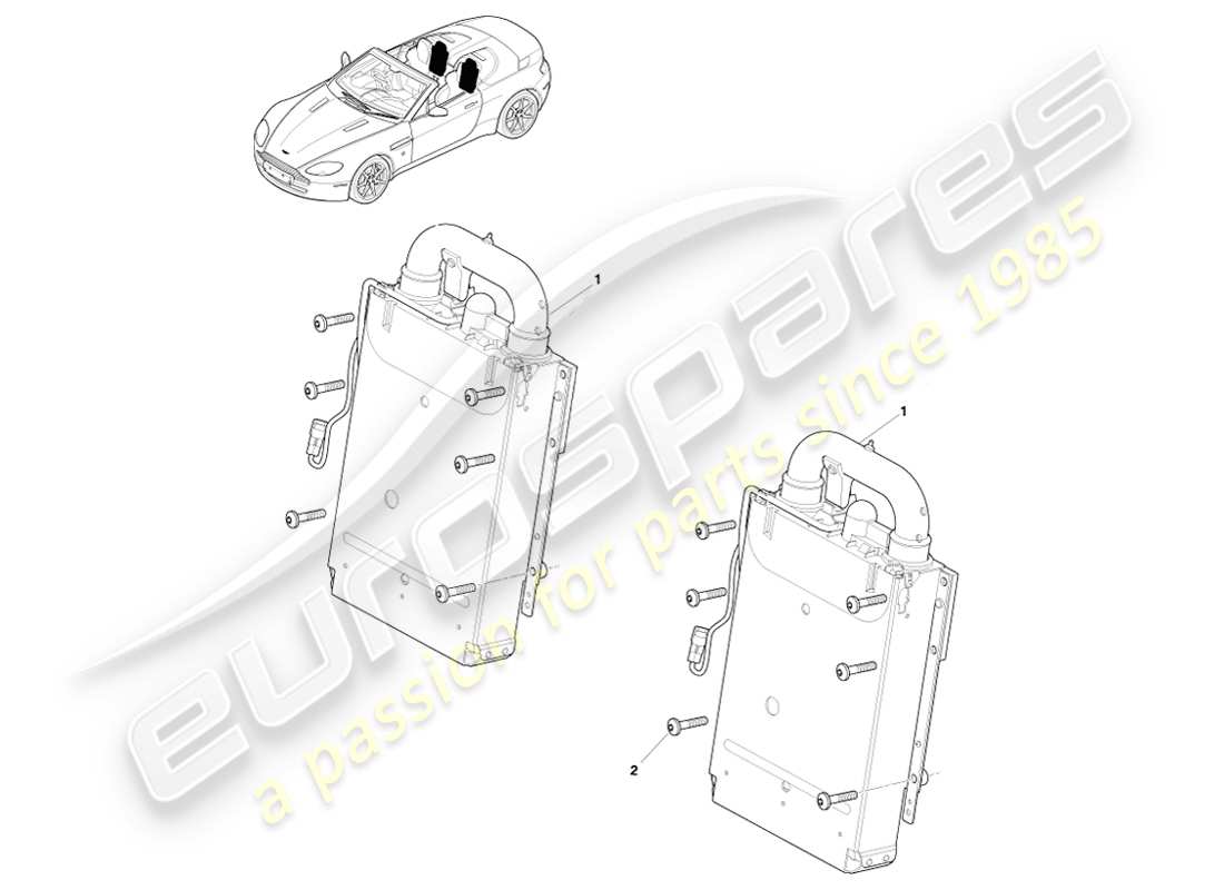 aston martin v8 vantage (2007) installazione rops, diagramma delle parti della roadster