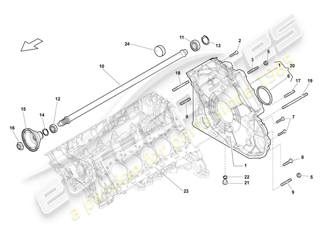 lamborghini lp570-4 spyder performante (2012) copertura per differenziale assale schema parte