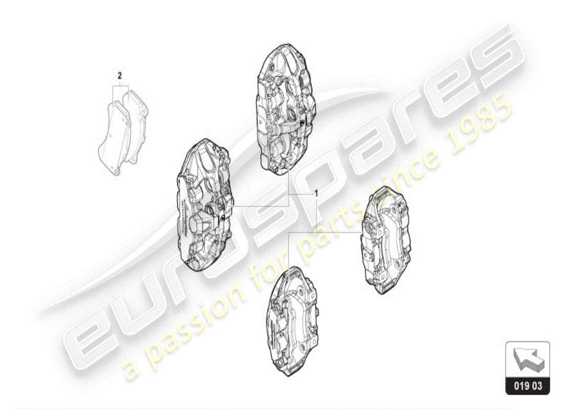 lamborghini revuelto coupe (accessories) kit retrofit per pinza freno colore schema delle parti
