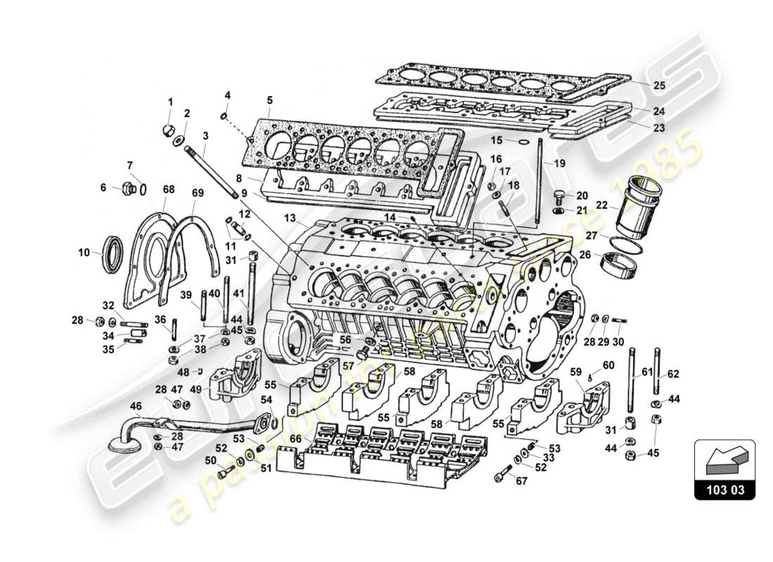 lamborghini countach 25th anniversary (1989) schema delle parti del basamento