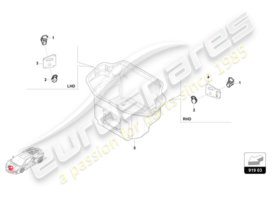 lamborghini revuelto coupe (2024) presa diagramma delle parti