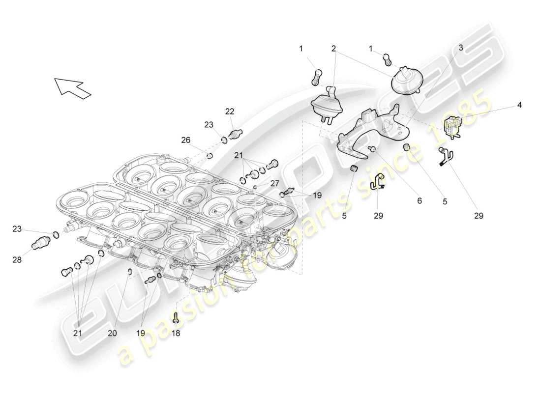 lamborghini gallardo spyder (2006) elemento di comando acceleratore schema delle parti