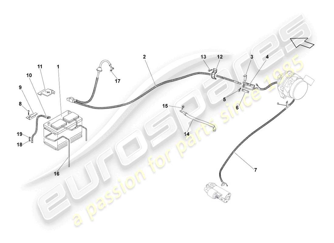 lamborghini lp570-4 sl (2012) diagramma delle parti della batteria