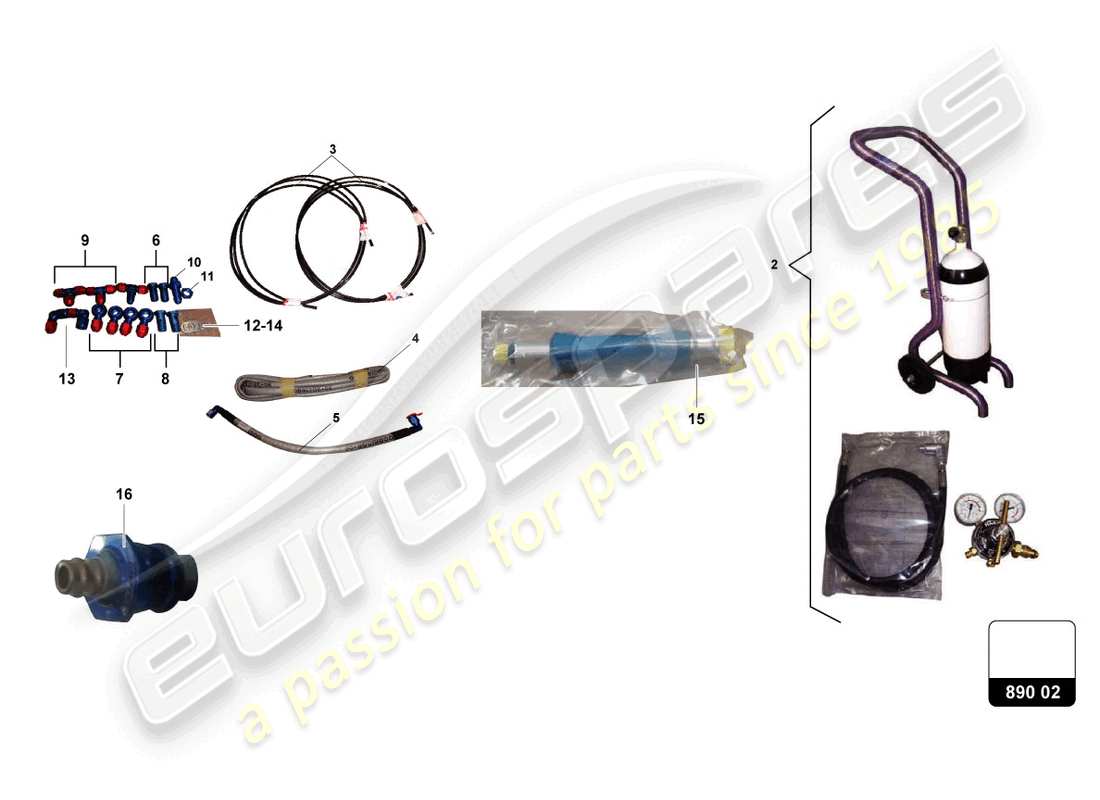 lamborghini super trofeo evo 2 (2022) diagramma delle parti airjack
