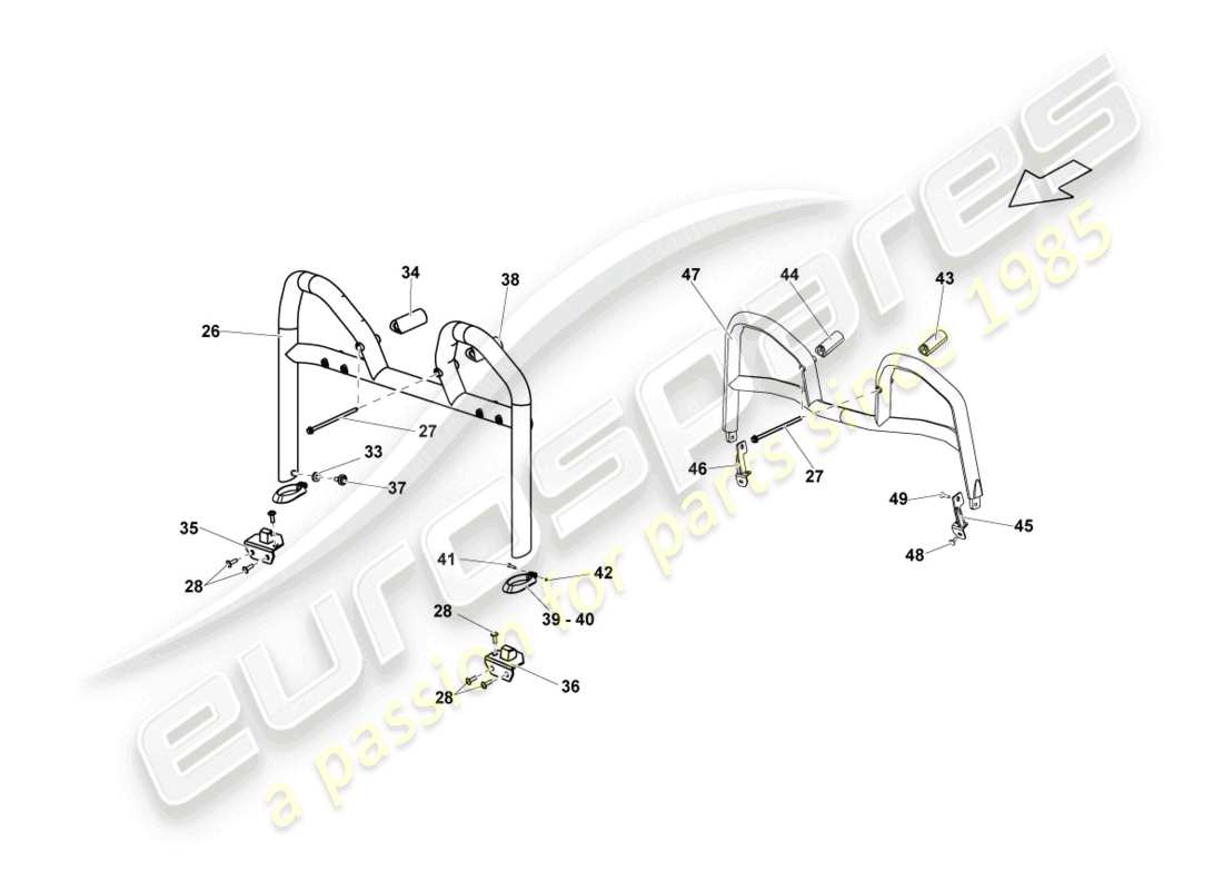 lamborghini blancpain sts (2013) schema delle parti della protezione antiribaltamento