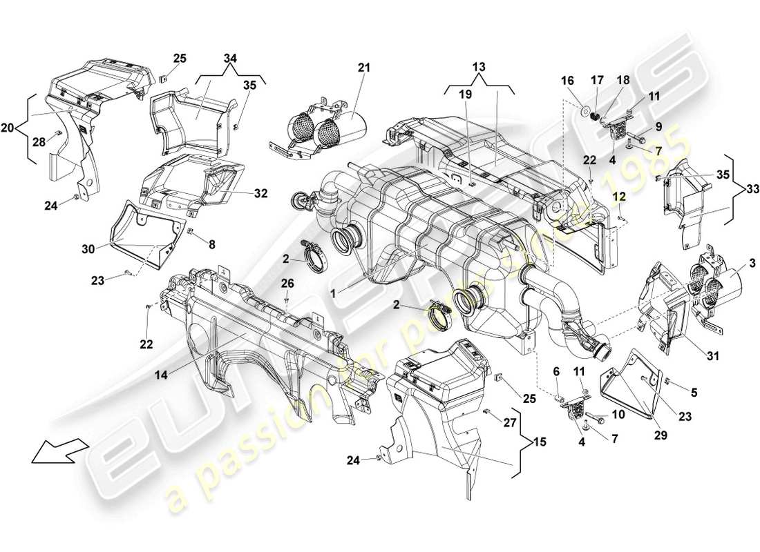 lamborghini lp570-4 sl (2012) schema delle parti silenziatore