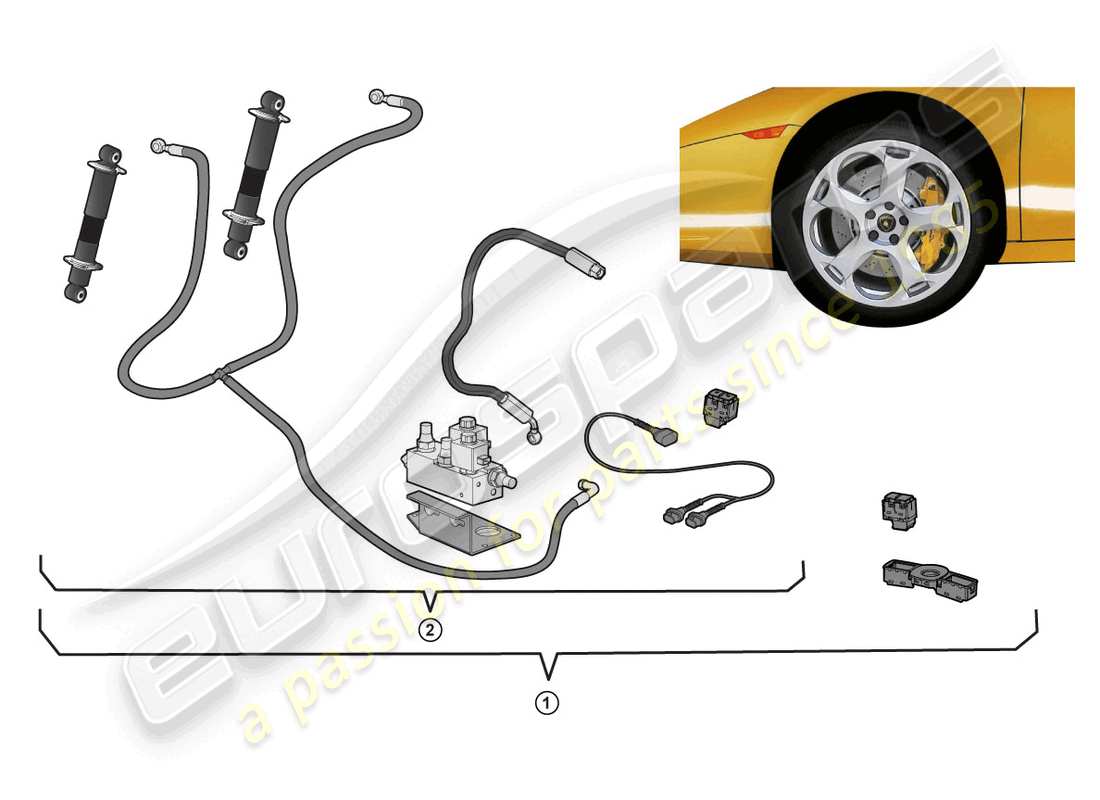 lamborghini lp570-4 sl (accessories) schema delle parti del kit retrofit