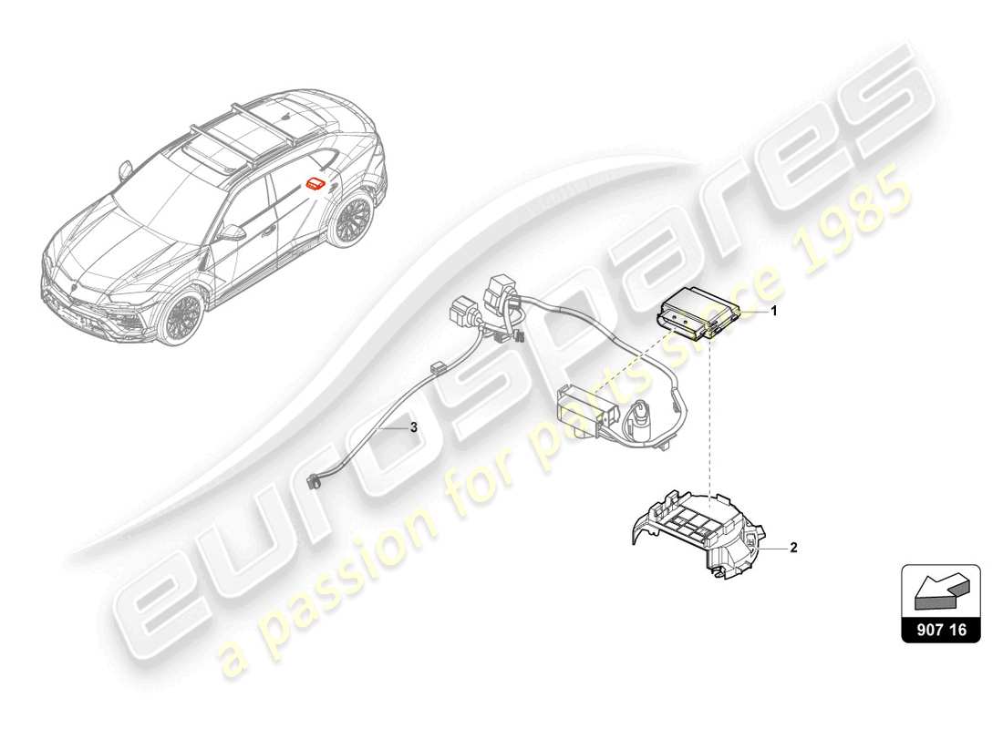 lamborghini urus (2020) centralina per pompa carburante schema delle parti