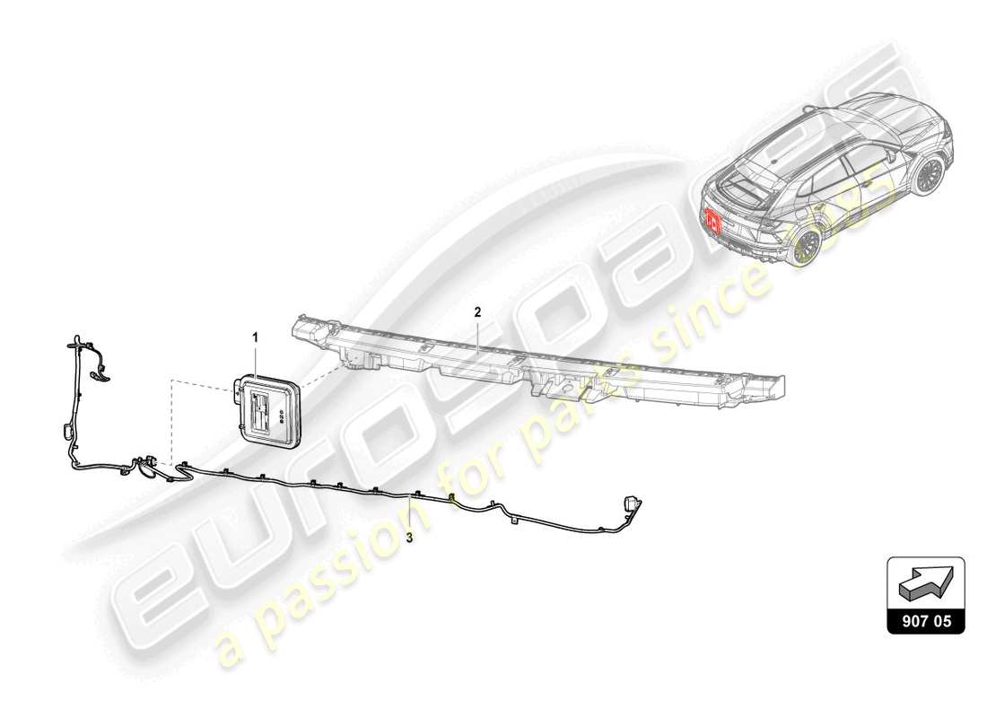 lamborghini urus s (2023) centralina per apertura porta garage schema parte