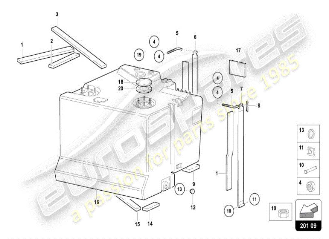 lamborghini diablo vt (1999) serbatoio carburante - rifornimento rapido schema delle parti