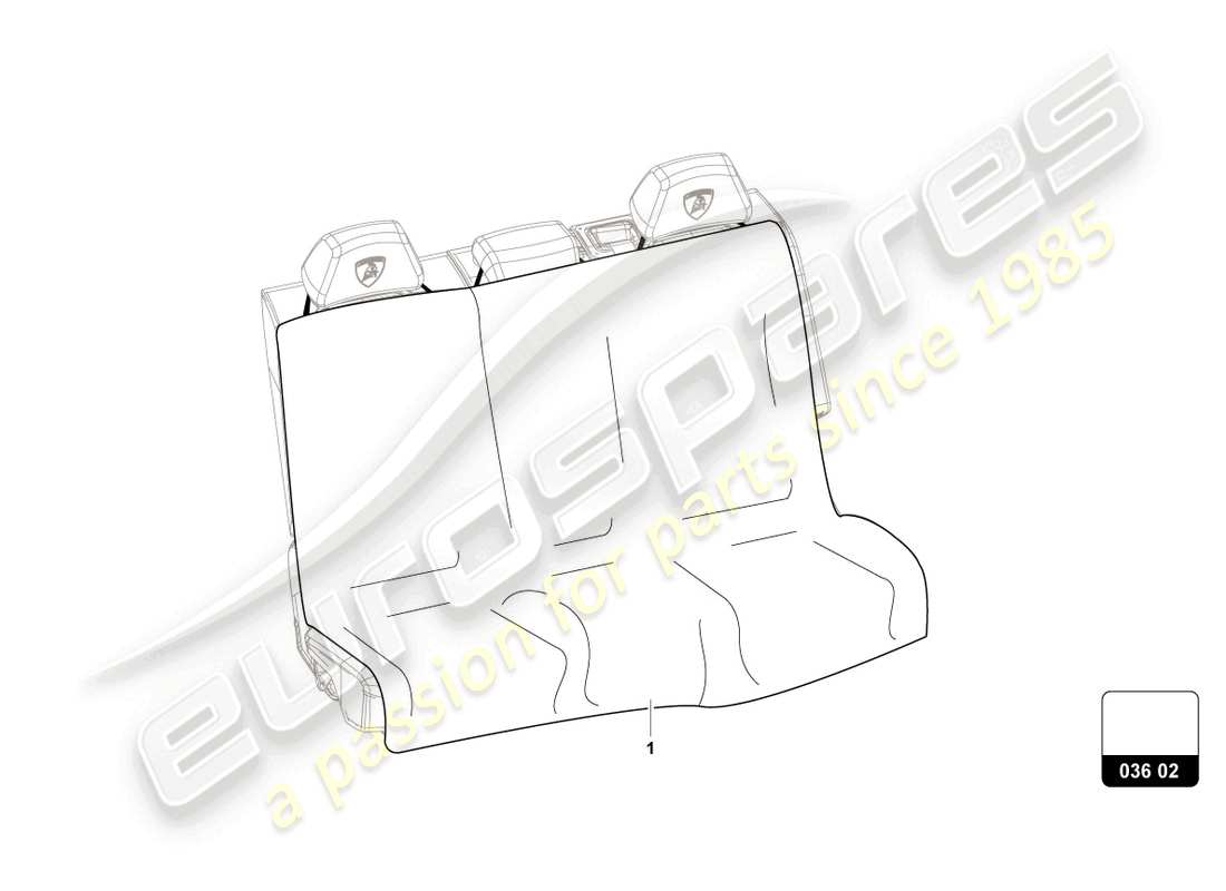 lamborghini urus performante (accessories) cuscino del sedile diagramma delle parti