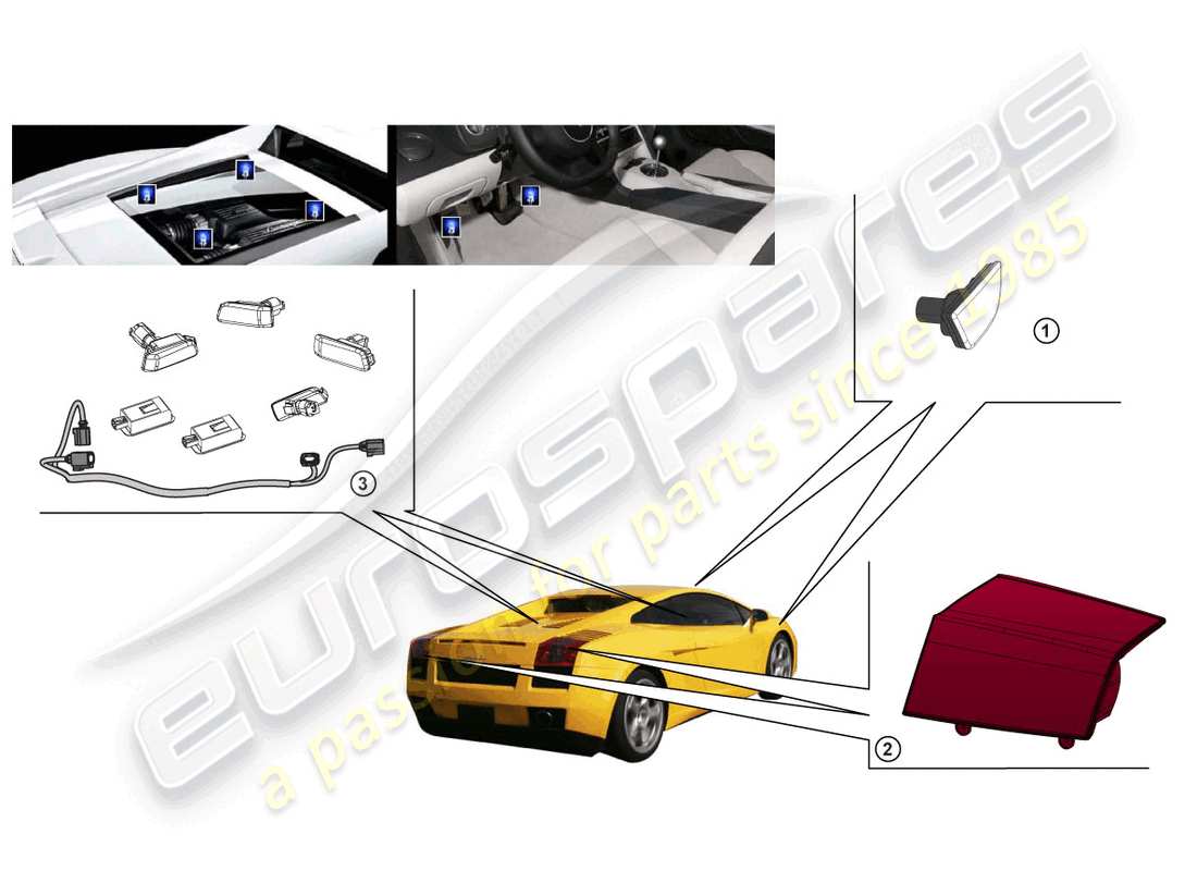 lamborghini lp560-4 spyder fl ii (accessories) illuminazione diagramma delle parti