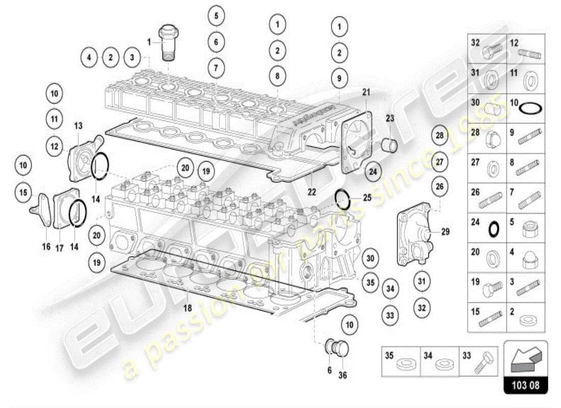 lamborghini diablo vt (1999) accessori testa destra diagramma delle parti
