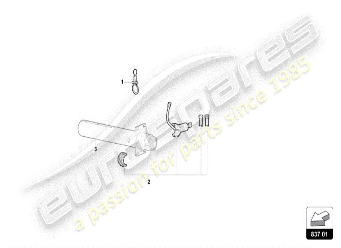 lamborghini diablo vt (1997) serratura a cilindro con chiavi diagramma delle parti