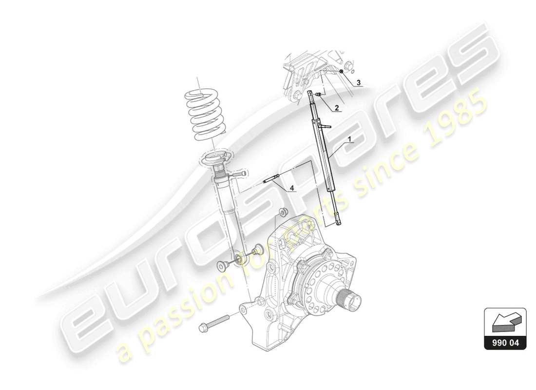 lamborghini gt3 evo (2018) potenziometro ammortizzatore posteriore diagramma delle parti