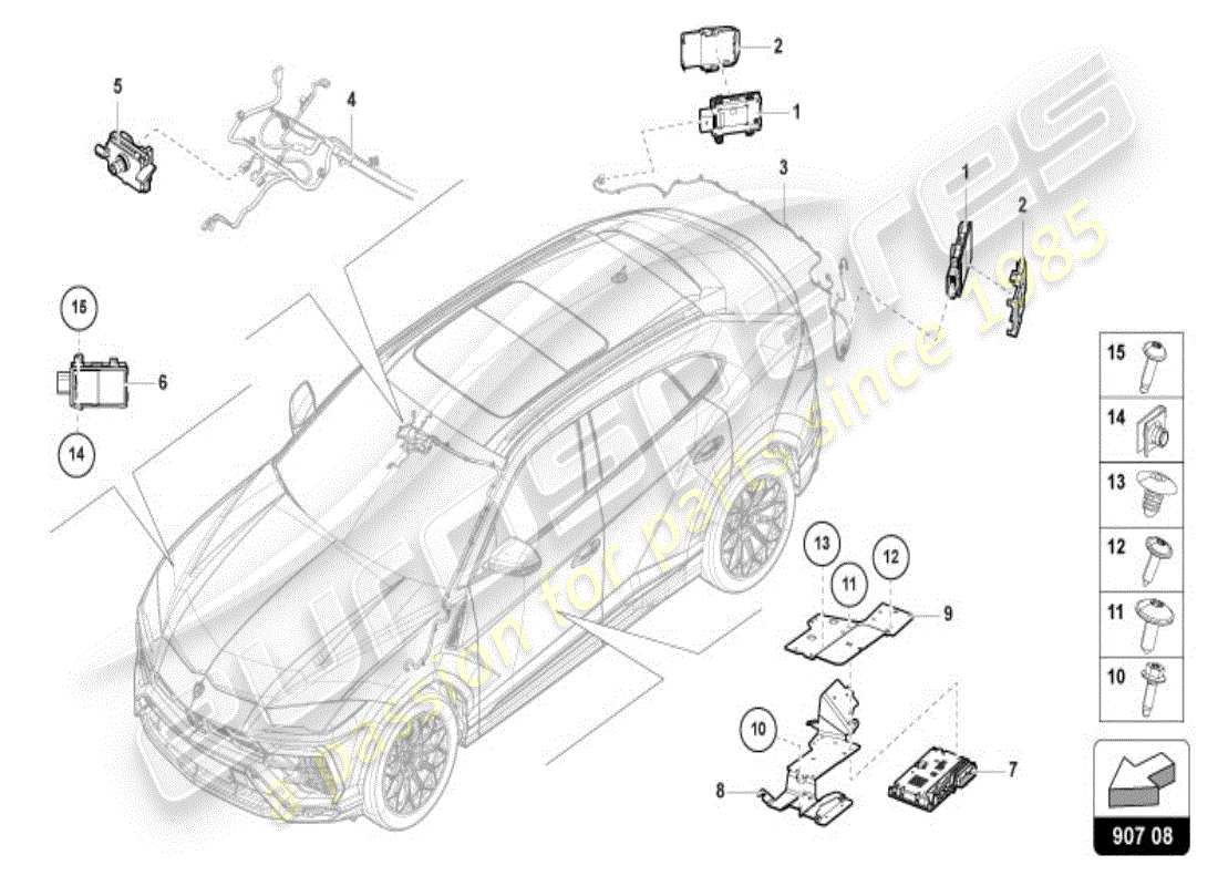 lamborghini 2025 | urus se steuergerät für spurenwechselassistent teilediagramm
