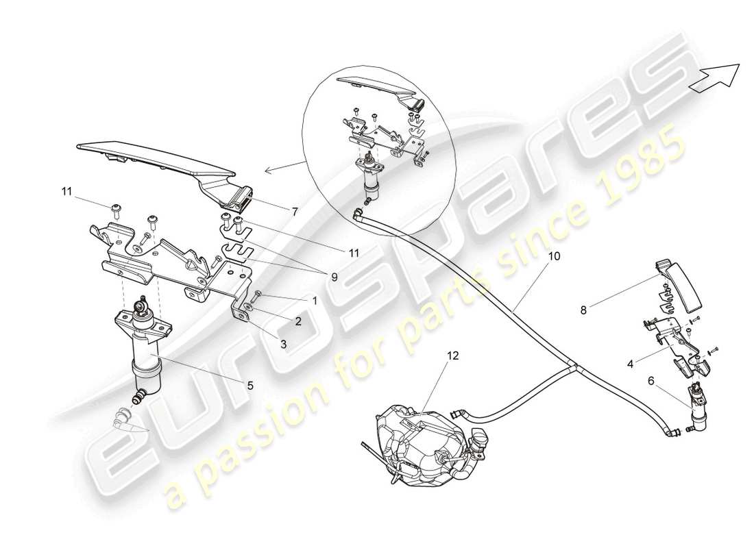 lamborghini gallardo coupe (2005) schema delle parti del sistema rondella