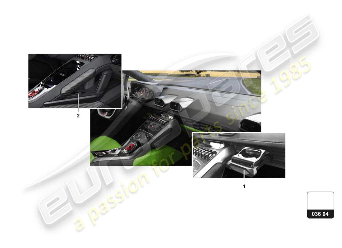 lamborghini huracan sto (accessories) porta bevande schema delle parti