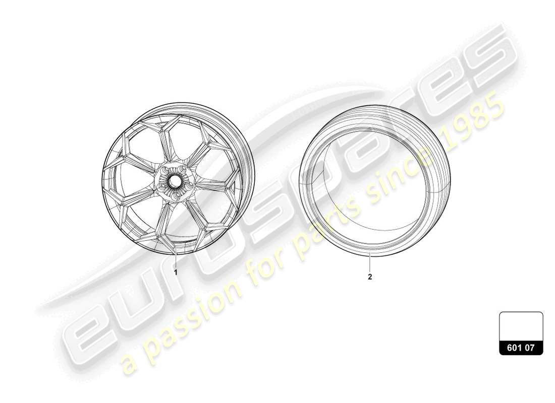 lamborghini urus performante (2024) ruote/pneumatici 23 diagramma delle parti