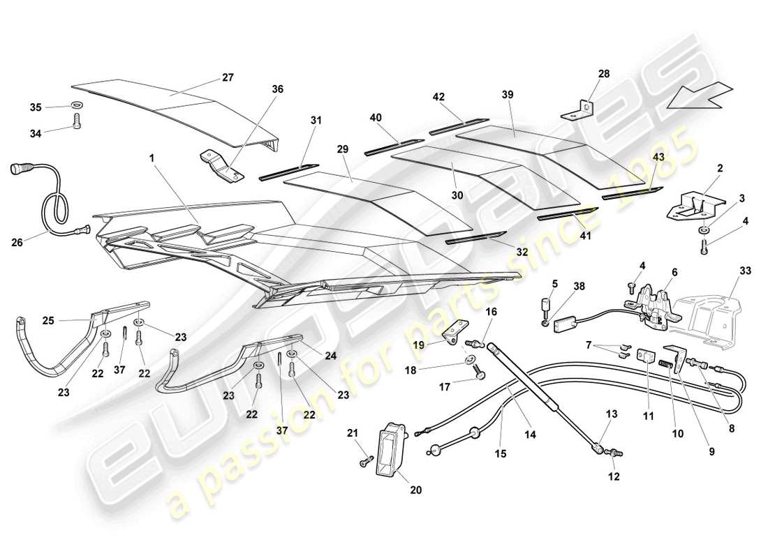 lamborghini reventon coperchio motore trasparente schema delle parti