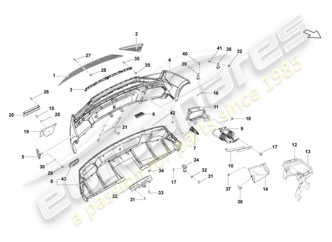 lamborghini lp560-4 spyder fl ii (2013) schema delle parti paraurti posteriore