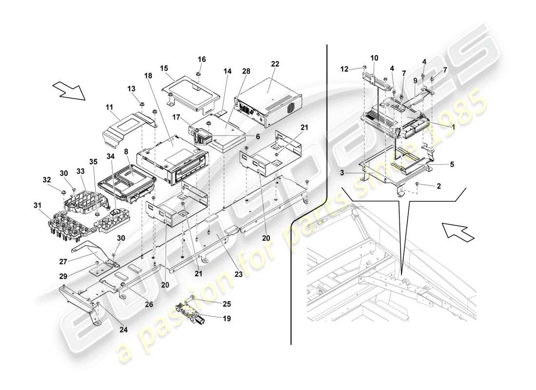 lamborghini lp550-2 coupe (2010) unità di controllo schema delle parti